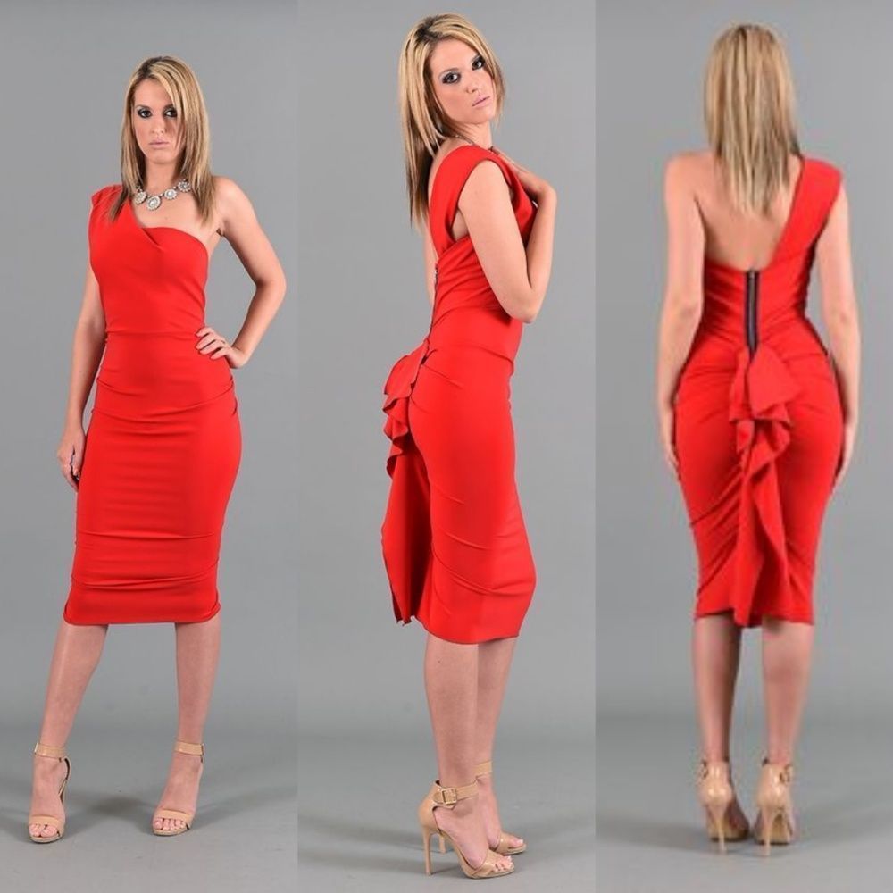 Issue New York Ruffled One-Shoulder Dress
